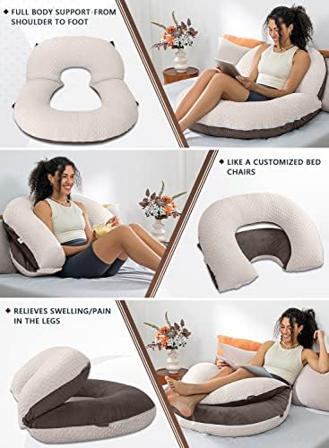 INSEN Reading Pillow, Back Pillow for Sitting in Bed and Couch, Gaming Pillow for Adults, Sit Up Support for Bed
