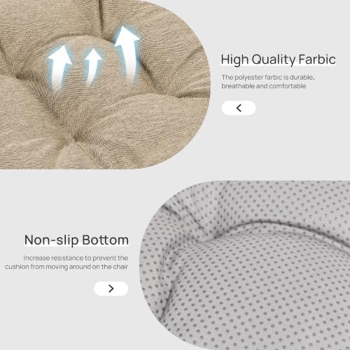 Love's cabin Memory Foam Chair Cushions Set of 4, 19 Inch, Linen