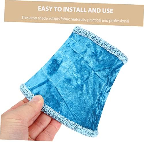 Blue Lamp Shade Replacement for E14 Table Lamps, Cloth Metal