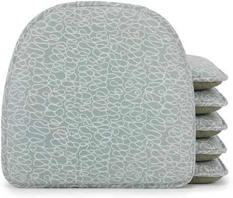 Klear Vu Raindrop The Gripper Non Slip Chair Cushions, Soft & Comfortable Seat Pad, Sitting Pillow for Kitchen, Dining or Office, 6 Count (Pack of 1), Scribble Spa