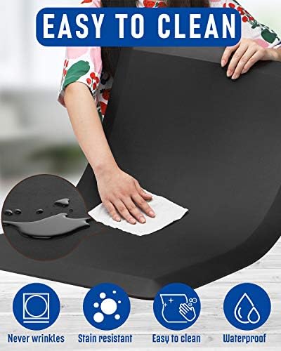 Anti Fatigue Standing Desk Pad - Comfort Floor Mat for Kitchens, Standing Desks and Garages, Relieves Foot, Knee, and Back Pain, Thicken Core Foam Phthalate Free (18x24x3/4-Inch, Black)