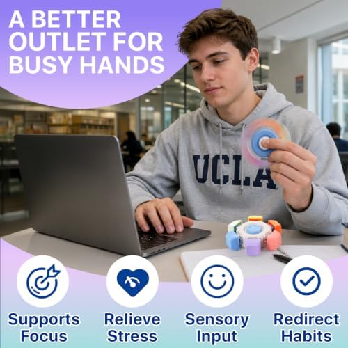 Fidget Toys for Adults Stress Relief: 2 Pack Clicker Fidget with Rotation