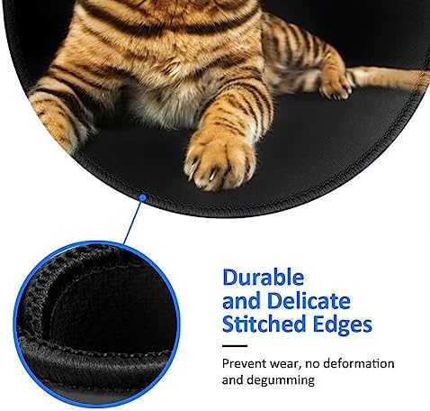Cute cat on Black Space cat Mouse pad Cute,Gaming Mouse pad Small Non-Slip Round Mouse Pads for Wireless Mouse,Laptop,Desk