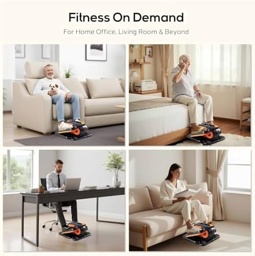 NEWBULIG Under Desk Elliptical Machine, Ellipse Leg Exerciser As Seen On TV with Remote Control, 12 Adjustable Speeds, Forward & Reverse, Mini Ellipse Leg Trainer for Home & Office