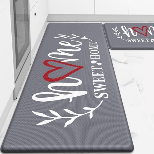 HappyTrends Kitchen Mat for Floor, 2PCS Anti-Fatigue Kitchen Rugs