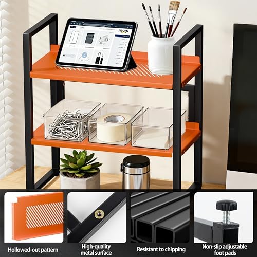 Brakki Desk Shelf Organizer, 2-Tier Desktop Bookshelf, Small Office Shelf