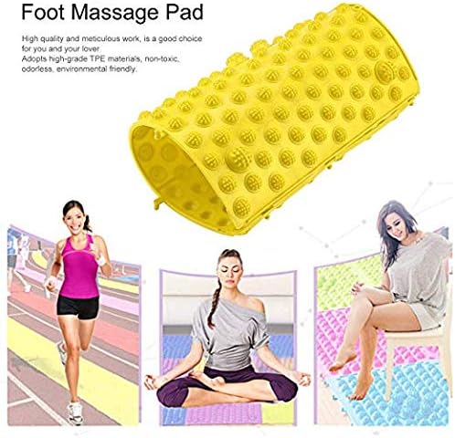 Foot Massage Mat Acupressure Mat Foot Reflexology Walking Toe Plate Massage Pad Bathroom Mat Yoga Mat Anti-Slip Mat Outdoor Game 2 PCS (Yellow)