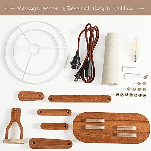 Novelty Wood Table Lamp for Kids Room Bedroom, Walnut