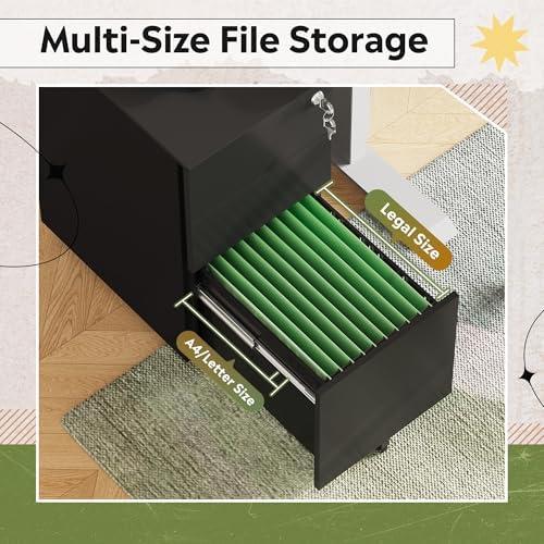 DEVAISE 3 Drawer Mobile File Cabinet, Fully Assembled Metal Filing Cabinet