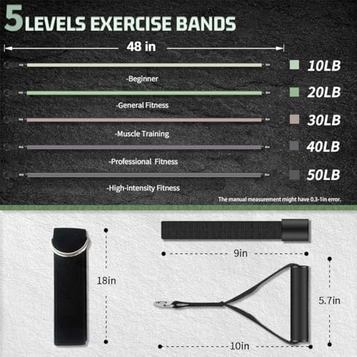 VEICK Resistance Bands with Handles, Exercise Tube Bands Set for Workouts
