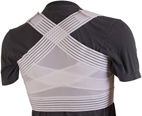DMI Posture Corrector for Men and Women, Adjustable Criss-Cross Support for Reducing Back Pain and Strain, Comfortable and Breathable, Machine Washable, White, Large, 42" to 44" Chest Size