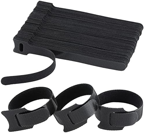 MVYC 120PCS 6 Inch Reusable Cable Ties Wire Ties Cord Organizer Cable Organizer Adjustable Management Black