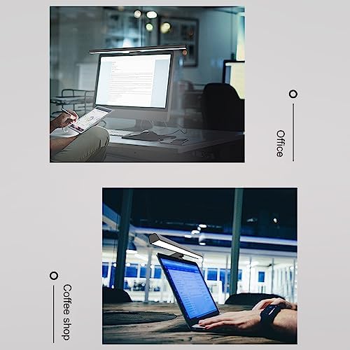 Monitor Light Bar Desk Light Bar 3 Switchable Light Modes Stepless Dimmable Touch Control Computer Screen Light Bar for Office Home White (White)