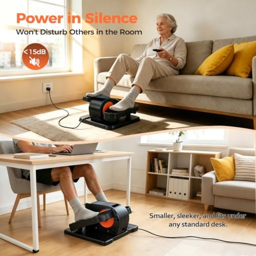 ESL Under Desk Elliptical Machine for Home Office, Seated Pedal Exerciser