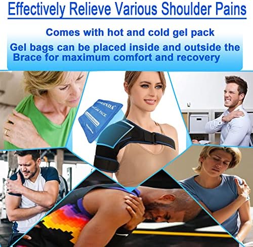 VISKONDA Shoulder Brace Sling Immobilizer and Compression Sleeve,Rotator Cuff Injury Supports for AC Joint Pain Relief,Arm Stability,Tear,Bursitis,Swelling,Tendonitis,for Men and Women (Black,Small)