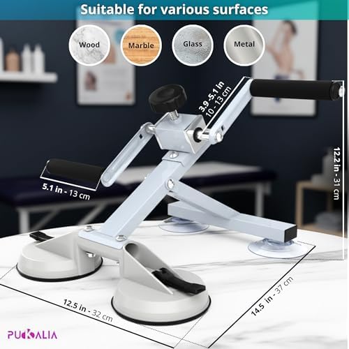 Arm Bike for Physical Therapy Table Top Hand Cycle Pedal Exerciser for Seniors Upper Body with 4 Suction Cups Includes Pack of 2 Comfortable Gloves for Safe Rehabilitation