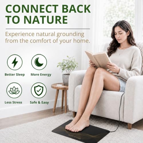Grounding Mat for Bed & Feet, Conductive Earthing Pad for Home