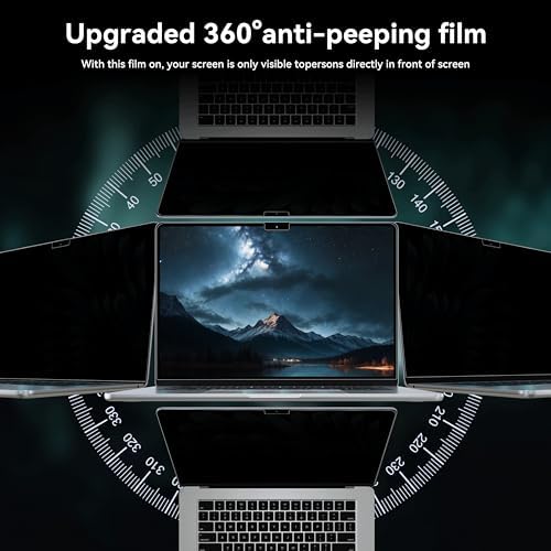 IPROKKO 360° Privacy Screen MacBook Pro 16 inch (2021, 2022, 2023, 2024, 2025,2026, M1, M2, M3, M4,M5,Pro, Max), Matte 4-way Anti Spy Glare Blue Light 16.2in Mac Scratch Resistant Laptop Screen Protector Filter