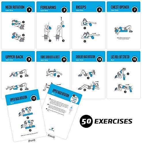 NewMe Fitness Foam Roller Workout Cards - 62 Jumbo Exercise Deck