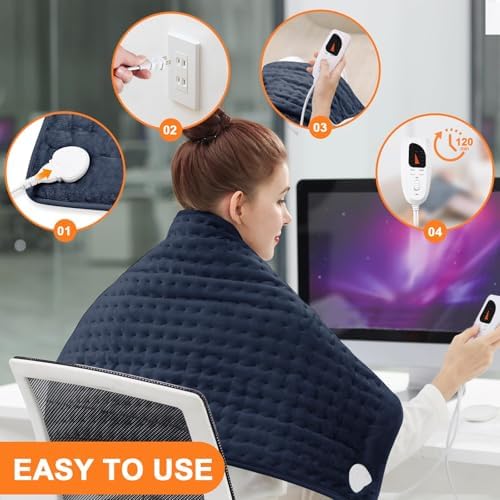 Heating Pad,Electric Heating Pads,Heating Pad for Back,DarkBlue,40x20 Inch