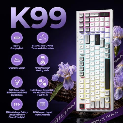 LEOBOG x Aula Wireless Keyboard 98 Keys Membrane Computer Keyboards