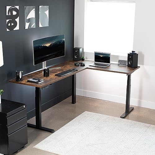 VIVO Black Electric Corner 3 Leg Standing Desk Frame, DESK-V130EB