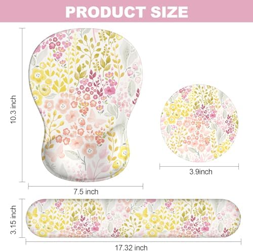 Ergonomic Mouse Pad with Wrist Rest and Keyboard Wrist Rest, Gel Mousepad