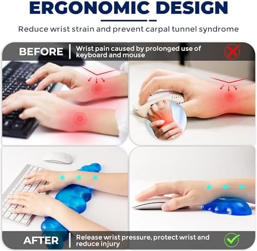 Gel Cloud Wrist Rest - Cloud Mouse Wrist Rest Pad Mouse Support for Office Gaming Pad Computer Laptop Ergonomic Comfortable Pain Relief
