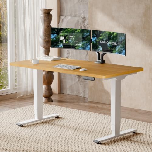 SANODESK Dual Motor Standing Desk 220lbs Height Adjustable Desk
