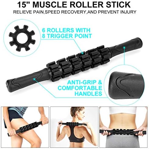 Foam Roller Set - High Density Back Roller, Muscle Roller Stick