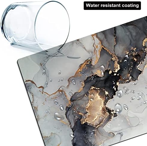 Small Mouse Pad Cute, Mini Mouse Pads for Wireless Mouse and Laptop, Travel Mousepads with Designs - Aesthetic Black and Gold Marble, Portable Mousepad 5.5 x 7 in, Desk Decor for Women