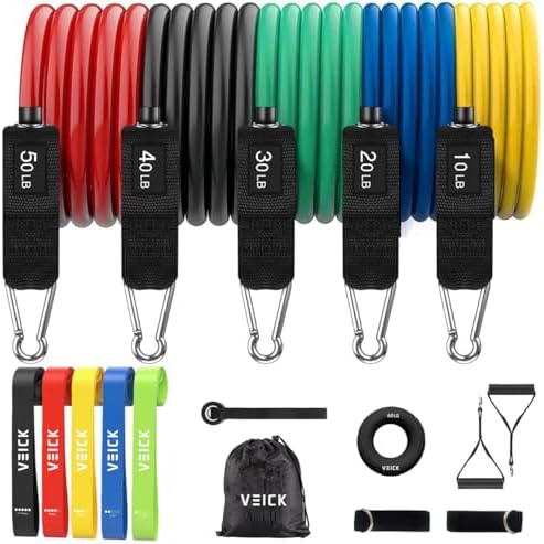VEICK Resistance Bands with Handles, Exercise Tube Bands Set for Workouts