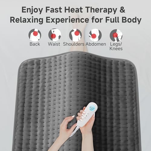 XXL Heating Pad for Back Pain Relief, Women Men Christmas Birthday Gifts