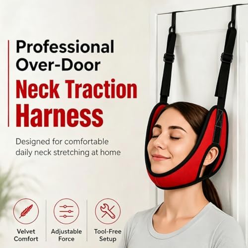 Upgraded Over Door Neck Traction Device, Neck Traction Harness