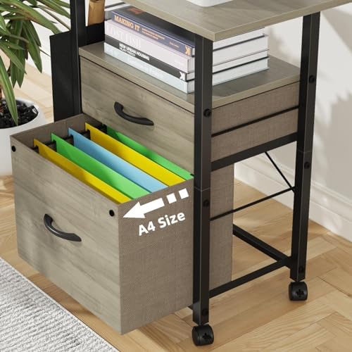GYIIYUO 2 Drawer File Cabinet 24''W, Mobile Filing Cabinet, Printer Stand