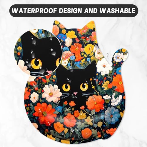 Ergonomic Mouse Pad with Wrist Rest, Cute Cat Memory Foam Padded Pain Relief Non-Slip Wrist Support Mouse Mat for Gaming Work Computer Laptop, Funny Office Supplies Desk Accessory, Cat in Bush