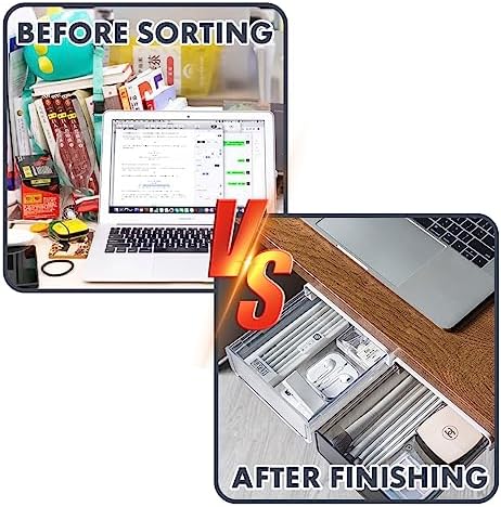 Self-adhesive Under Desk Drawer, 2 Packs Table Hidden Organizer Slide Out Large Storage Desktop Pencil Tray for Office Home School Kitchen (White), Matte White
