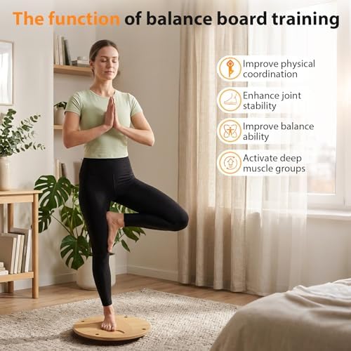 Wooden Wobble Balance Board, Balance Trainer for Kids,Toddlers,Teens