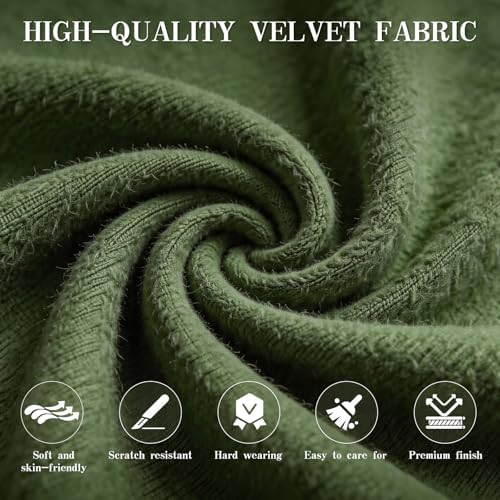 Soontrans Green Velvet Gaming Chair with Embroidery Design