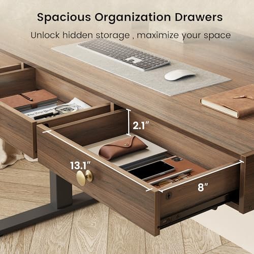 ModernMate Electric Standing Desk with 3 Drawers & Monitor Shelf