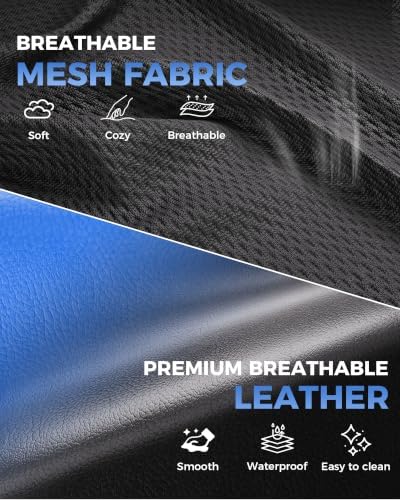 GTPLAYER Big and Tall Gaming Chair with Footrest, Ergonomic Office Desk Chair with 4.4in Thick Cushion and Wide Wingless Seat, Comfortable Leather Computer Chair, Predator Series, Blue Gradient