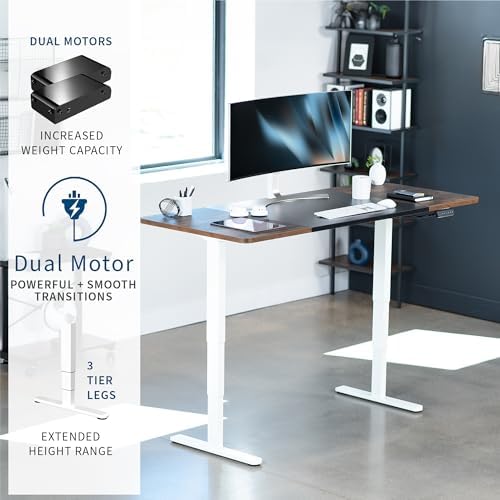 VIVO Black/Vintage Brown 71 x 30 in Standing Desk, DESK-KIT-2W7BN
