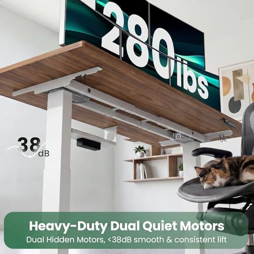 SIAGO Dual Motor Standing Desk Frame for Tops up to 75" - 280 lbs Capacity