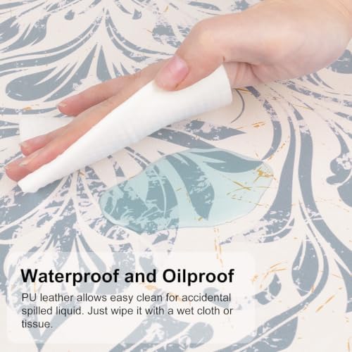 QIYI Leather Large Mouse Pad, Waterproof Desk Mat, 31.5" x 15.7", Damask