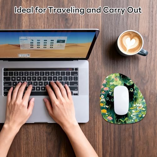 Water Drop Mouse Pad 7.3x8in Non-Slip for Laptop, Ink Marble