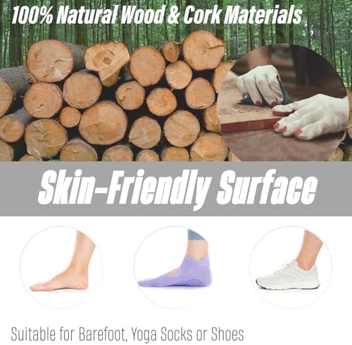 2026 NEW｜29" Surf Balance Board for Kids & Adults｜MAX. 350lbs Balance Boards with Cork Roller & Half Ball｜0.6" Wobble Board Trainer from Beginner to Advanced｜Wooden Slack Board