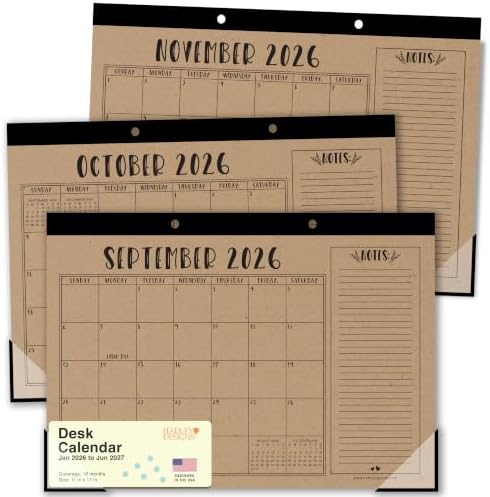 Large Desk Calendar 2026 - Desktop Calendar 2026-2027
