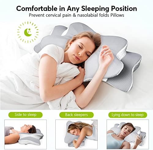 Cervical Contour Pillow for Neck, Shoulder and Back Pain Relief - Orthopedic Memory Foam Support for Side Sleepers