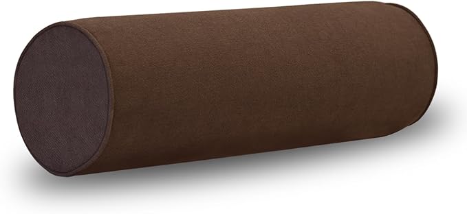 Cylinder Round Memory Foam Support Pillows Cervical Neck Roll Pillow with Pillowcase Soft, Comfortable and Breathable for Sleeping, Chair, Car, Sofa，Travel (Coffee, 18X6)