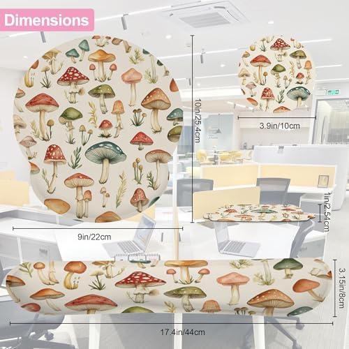 Retro Mushrooms Ergonomic Wrist Support Keyboard Mouse Wrist Rest Set, Computer Office Comfortable Wrist Rest for Mouse Easy Typing